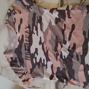 Pink Gray and White "not today" shirt